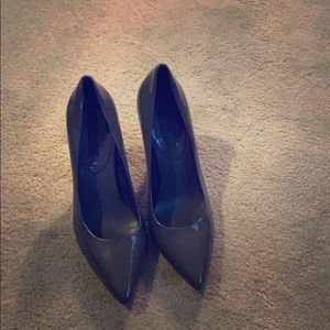 Grey Patent Leather Pumps